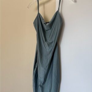 Sold Elegant Sage Green Stretch Spaghetti Strap Dress